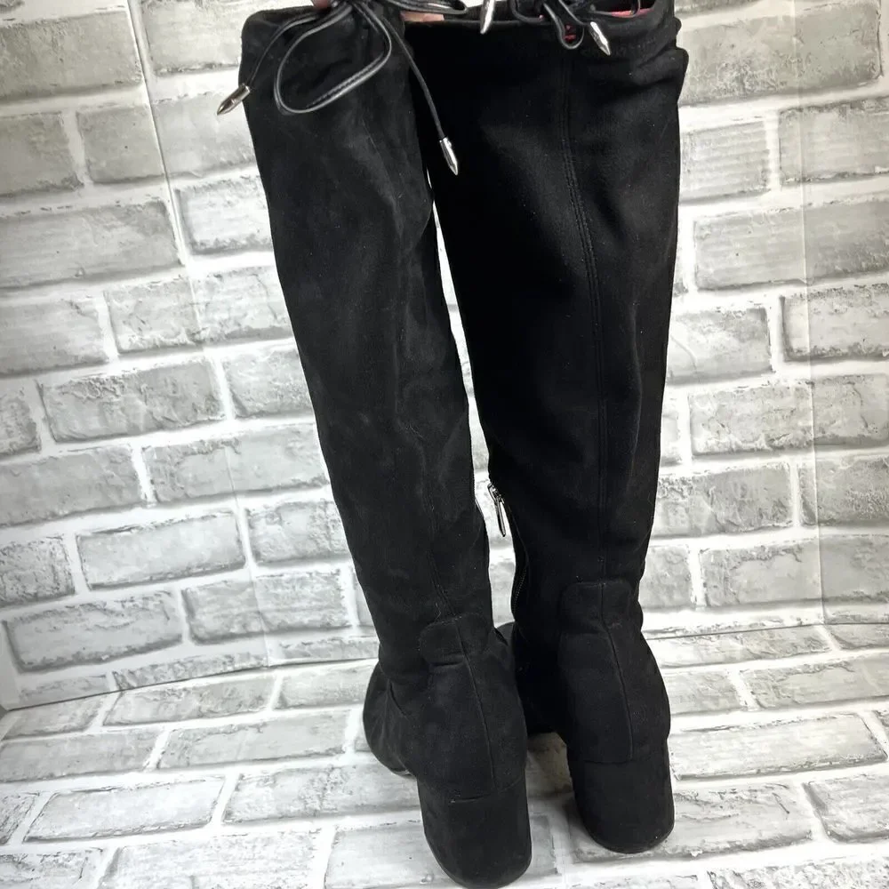 Sam Edelman Vinney Women's Size 8.5 Black Round Toe Stretch Knee High Boots